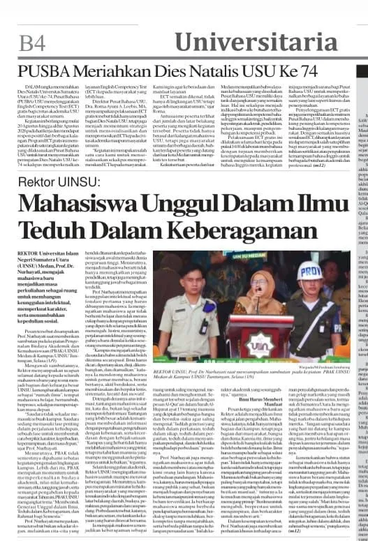 PUSBA Memeriahkan Dies Natalis USU Ke 74